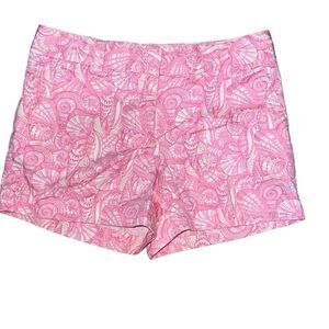 Vineyard Vines Girls Pink Shell Print Boulevard Shorts 3” Inseam Sz 10 READ